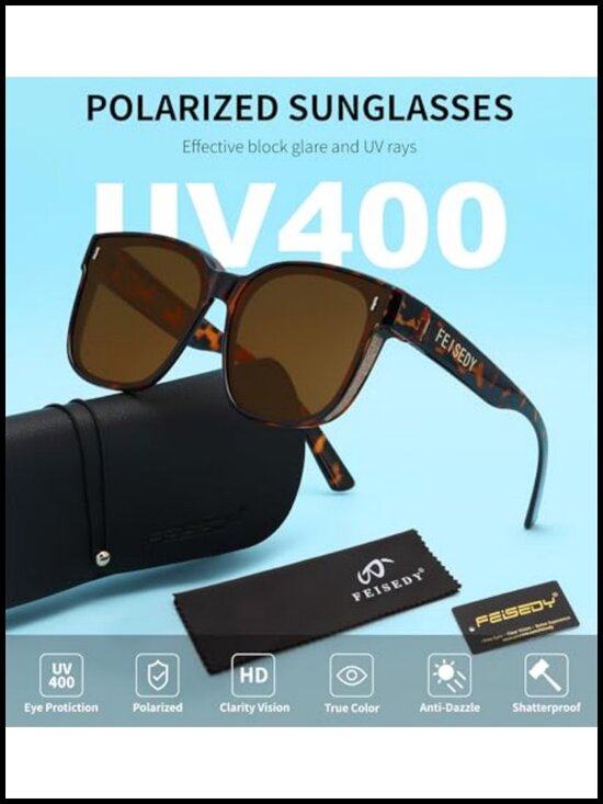 Oversized Fit Over Glasses Sunglasses UV400 Polarized Square TR90 main image 5